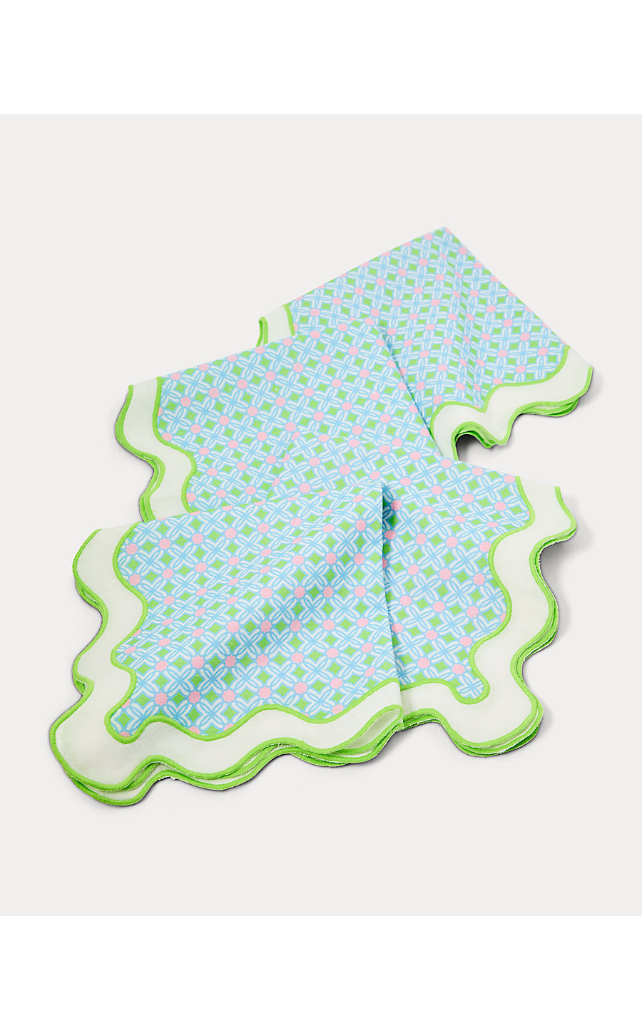 PRINTED SCALLOPED DINNER NAPKIN | FAUNA GREEN