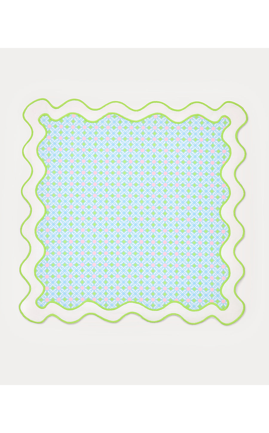 PRINTED SCALLOPED DINNER NAPKIN | FAUNA GREEN