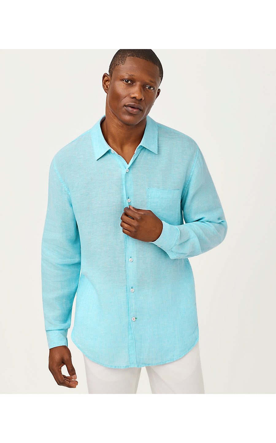 MENS STUFF ADDISON SHIRT | CAPRI BLUE X RESORT WHITE