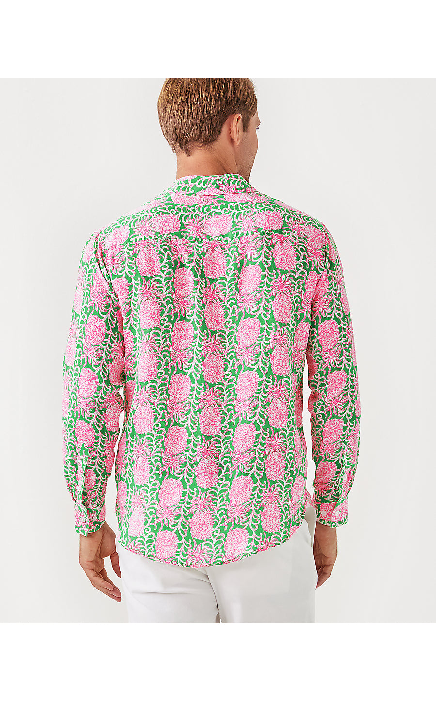 MENS STUFF ADDISON SHIRT | FAUNA GREEN PARTY LIKE A PINEAPPLE