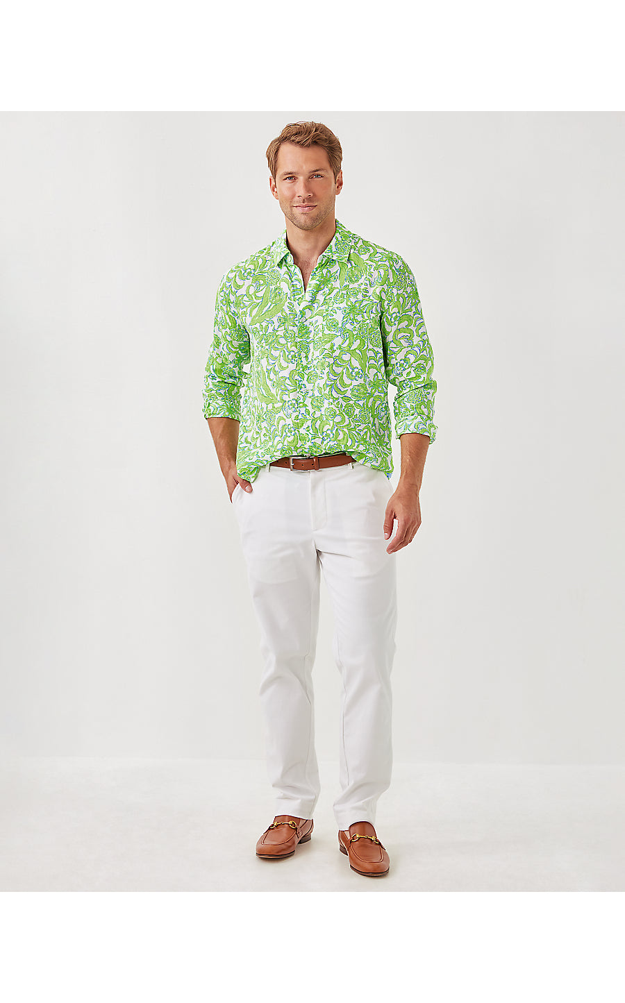 MENS STUFF ADDISON SHIRT | RESORT WHITE LIL DAFFODIL HILL