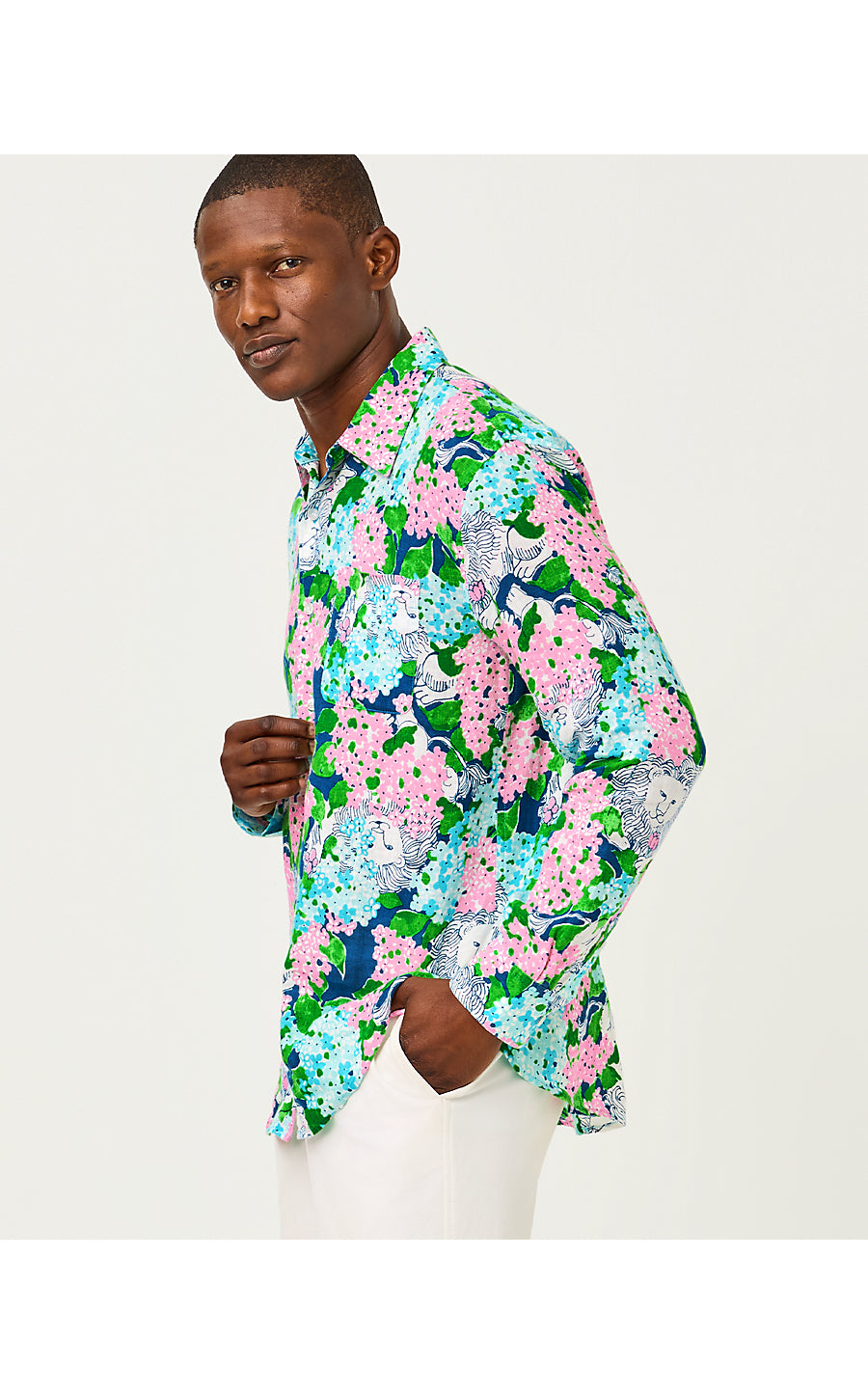 MENS STUFF ADDISON SHIRT | STARLIGHT NAVY LYDIA THE LION