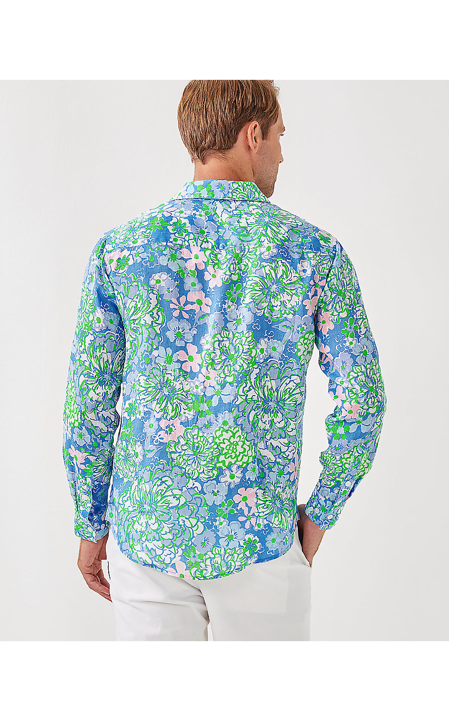 MEN'S STUFF ADDISON SHIRT | SUNWASHED BLUE PLUMES IN BLOOM