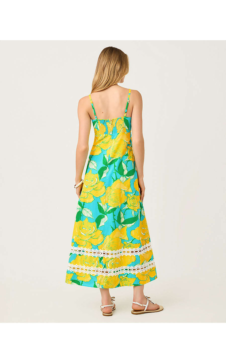 HALIEY MIDI DRESS | BLUE CURACAO ROSE BUD