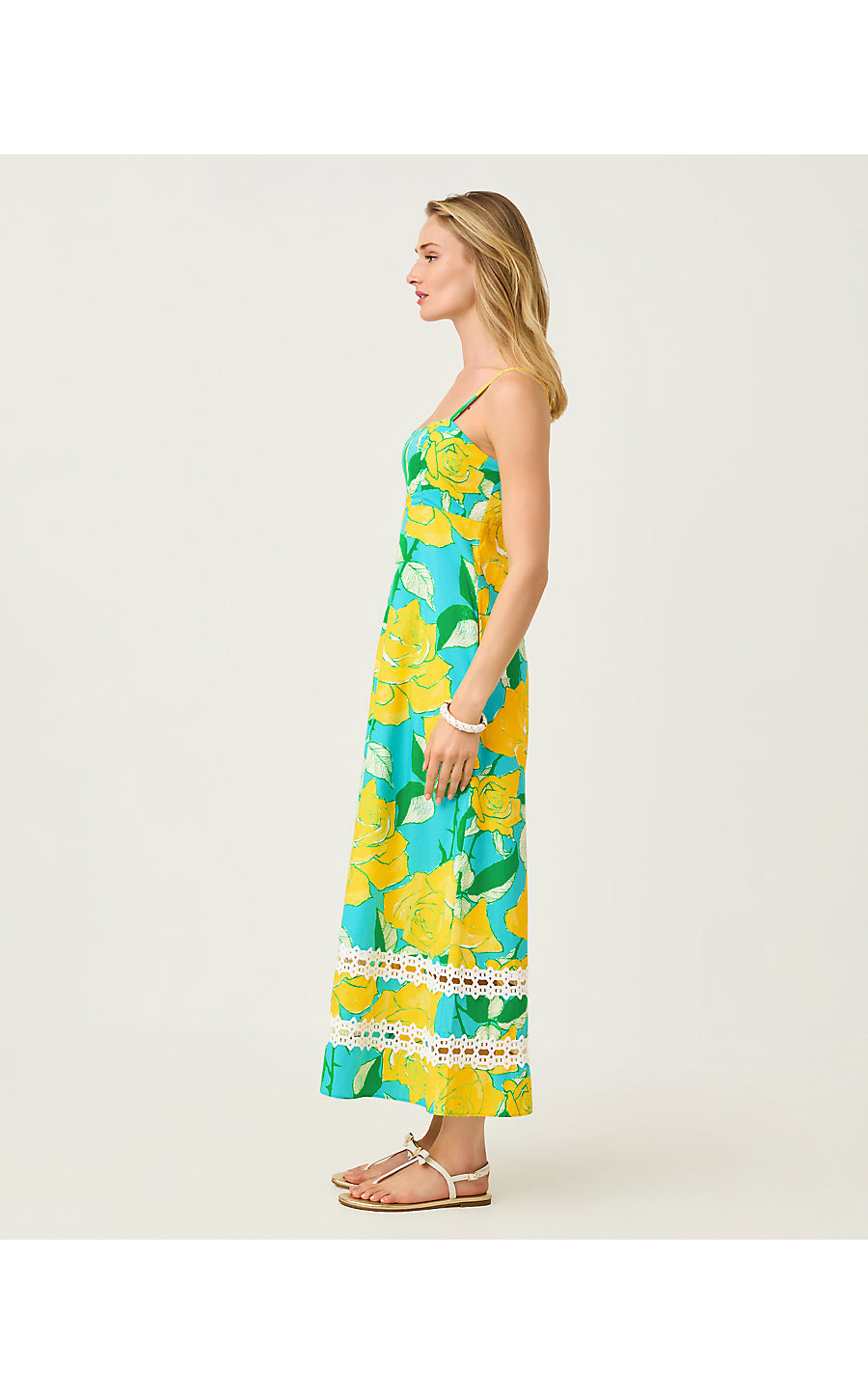 HALIEY MIDI DRESS | BLUE CURACAO ROSE BUD