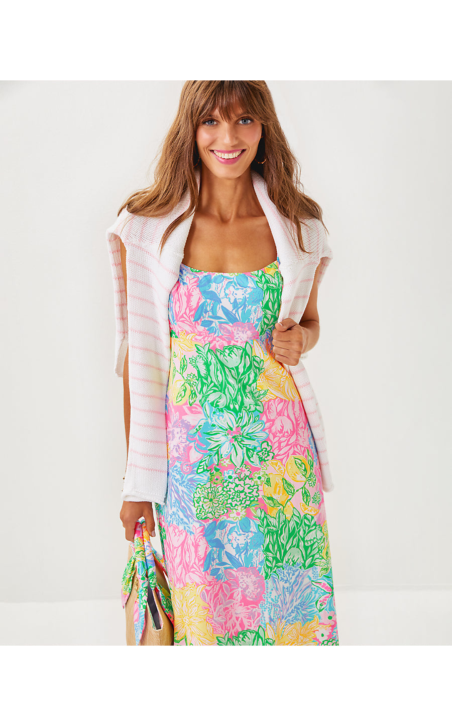 HALIEY MIDI DRESS | MULTI BRIGHT DELIGHT PATCH