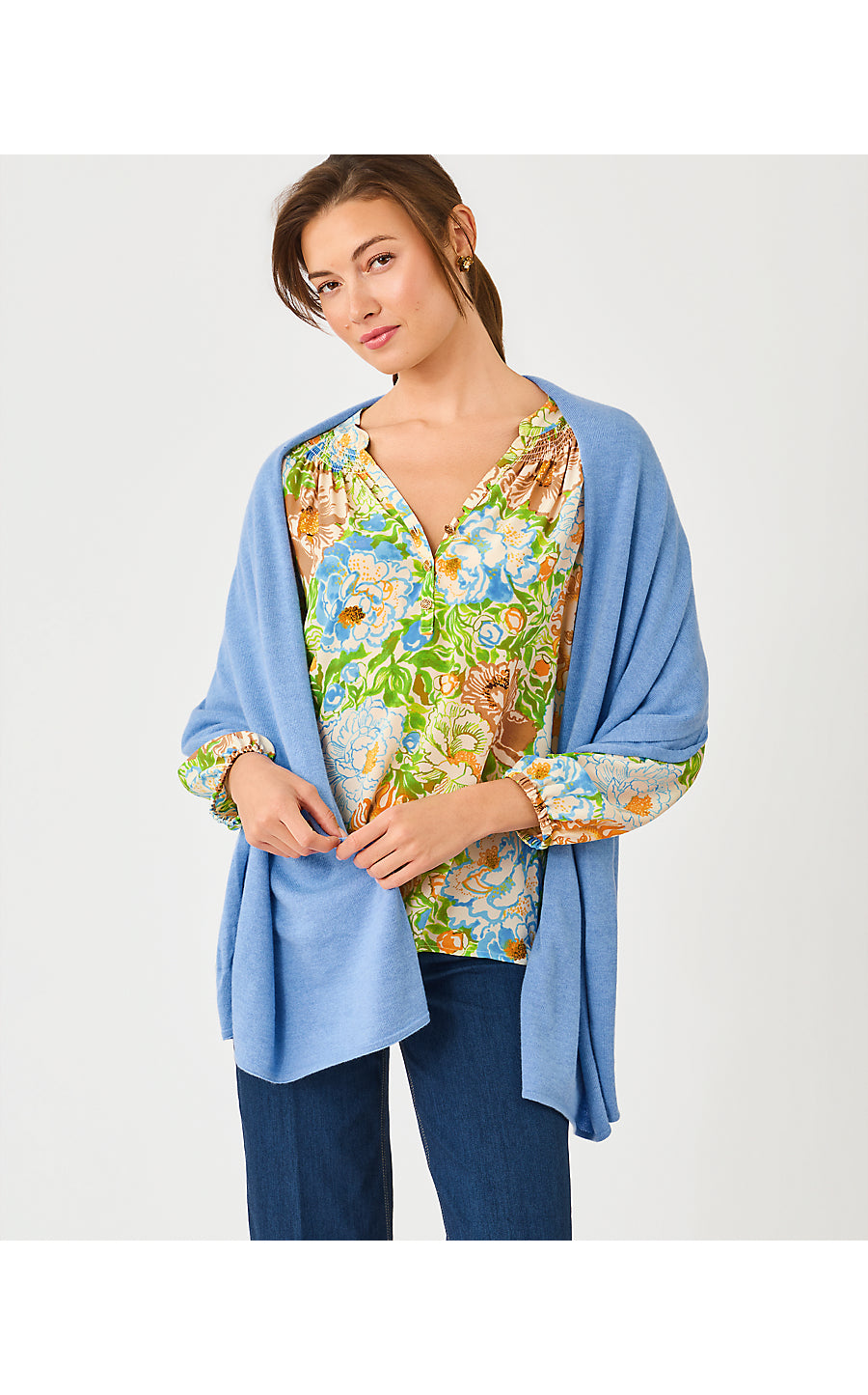 LANELLE WRAP | HEATHERED MERRIWEATHER BLUE