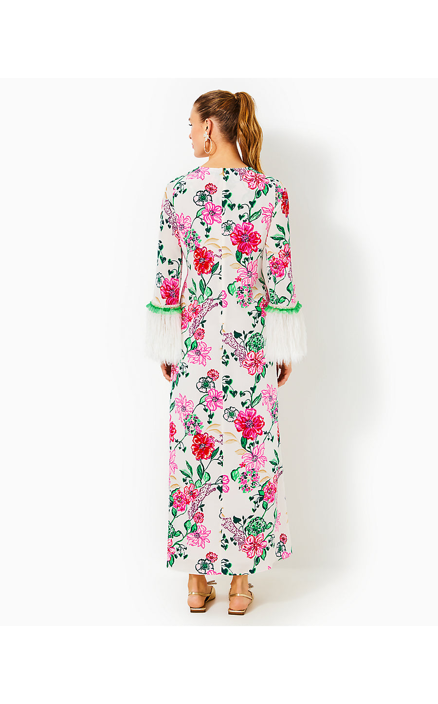 NATHALIA 3/4 SLEEVE SILK MAXI | COCONUT SAFARI SANCTUARY