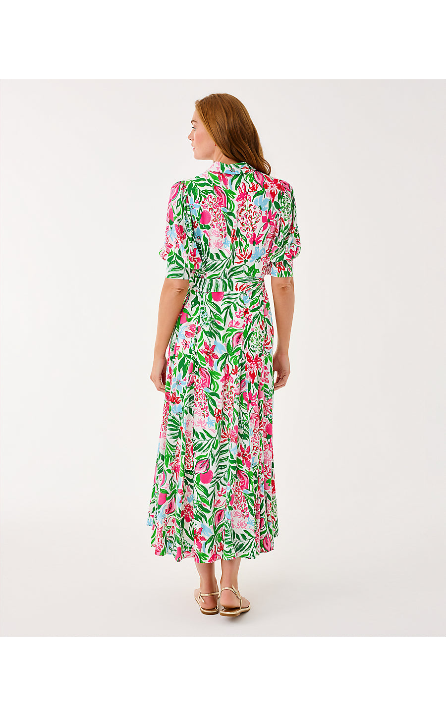 LARKYN MIDI SHIRTDRESS | MULTI GLOWING GARDENS