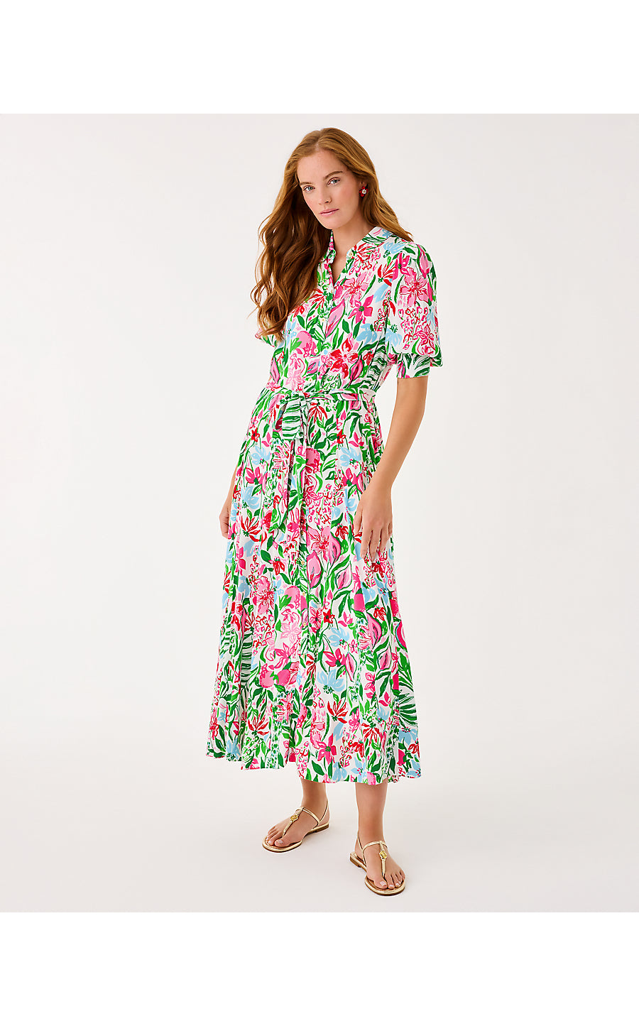 LARKYN MIDI SHIRTDRESS | MULTI GLOWING GARDENS