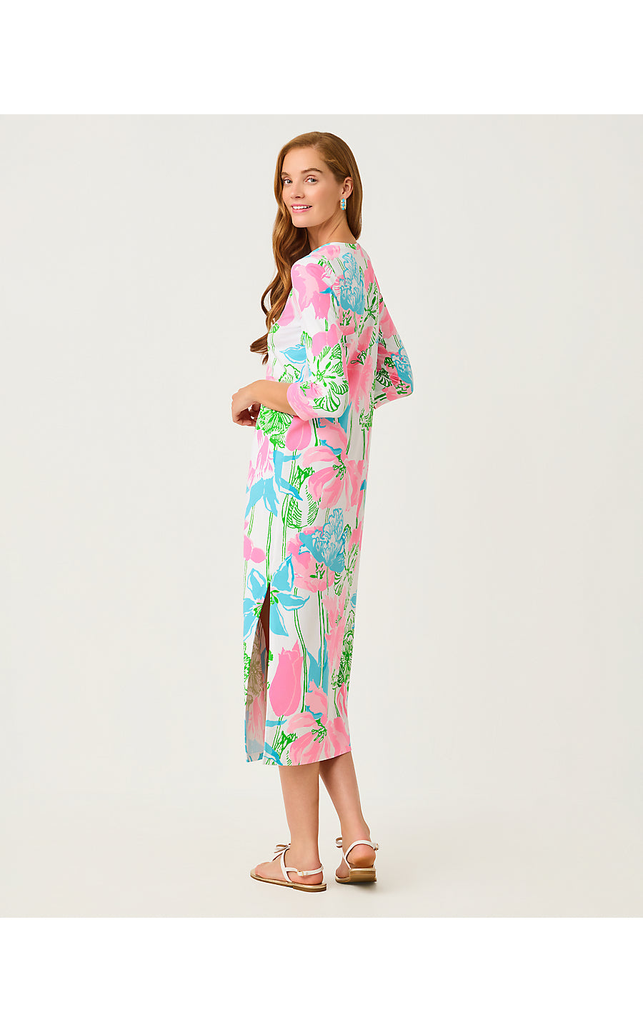 DEENA UPF 50+ DRESS | RESORT WHITE OVERSIZED VINEY LINEY