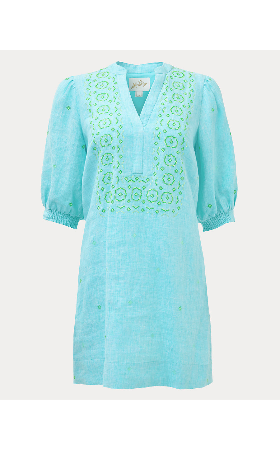 MIALEIGH LINEN DRESS | CAPRI BLUE
