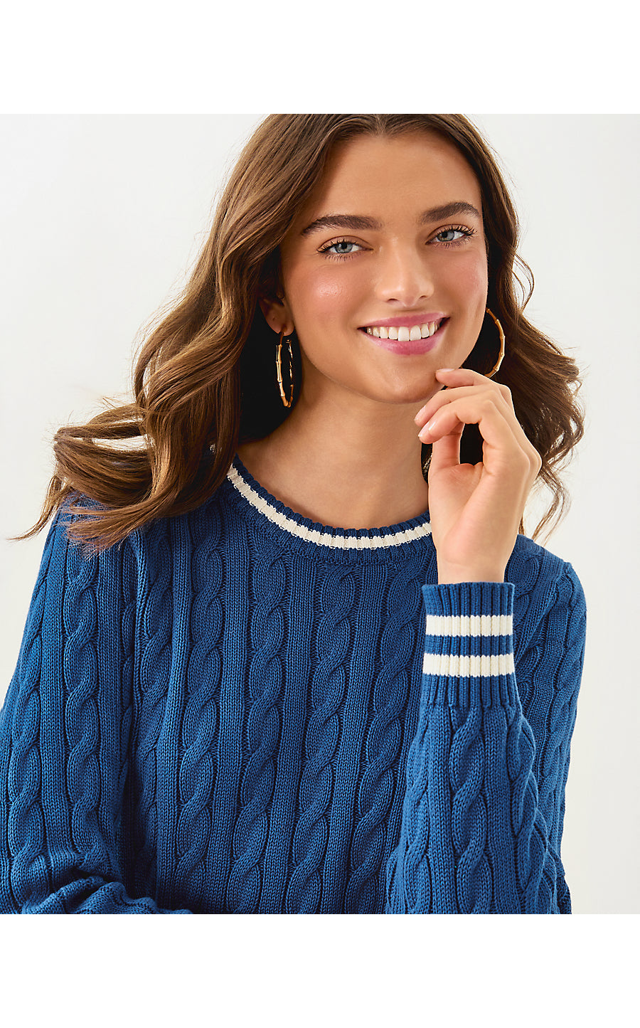 BROCKTON CREW NECK SWEATE | STARLIGHT NAVY X COCONUT TIPPING