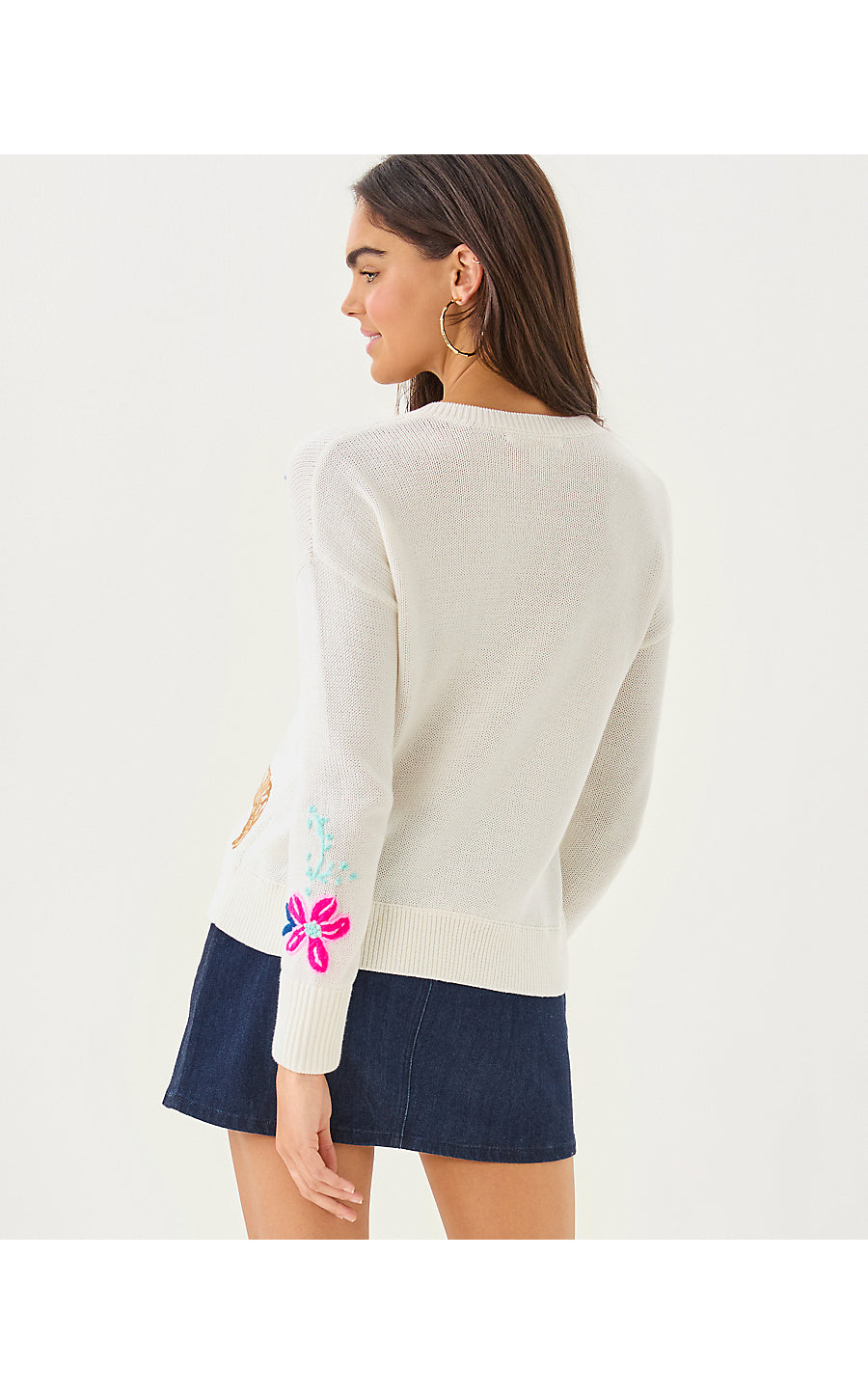 TENSLEY SWEATER | COCONUT ENDLESS SUMMER EMBROIDERY