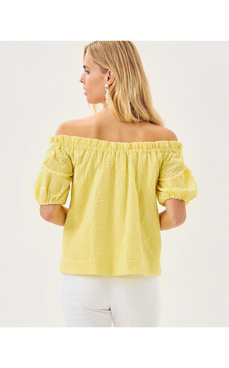 KATARA OFF THE SHOULDER T | LIMONCELLO BUBBLE EMBROIDERY