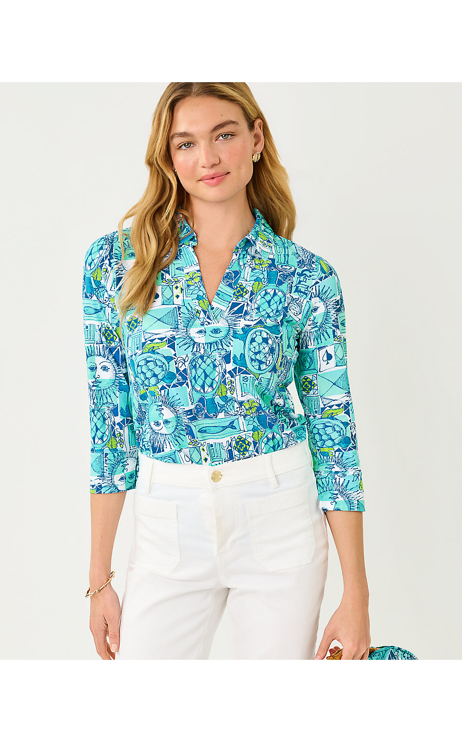 MANDI 3/4 SLEEVE TOP UPF 50+ | MINT CONDITION HARLILLYQUIN
