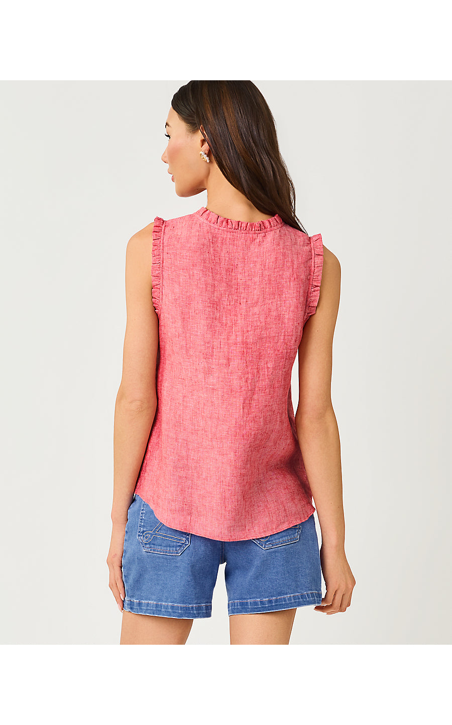 KAVALLA SLEEVELESS RUFFLE | PARADISE PUNCH X RESORT WHITE