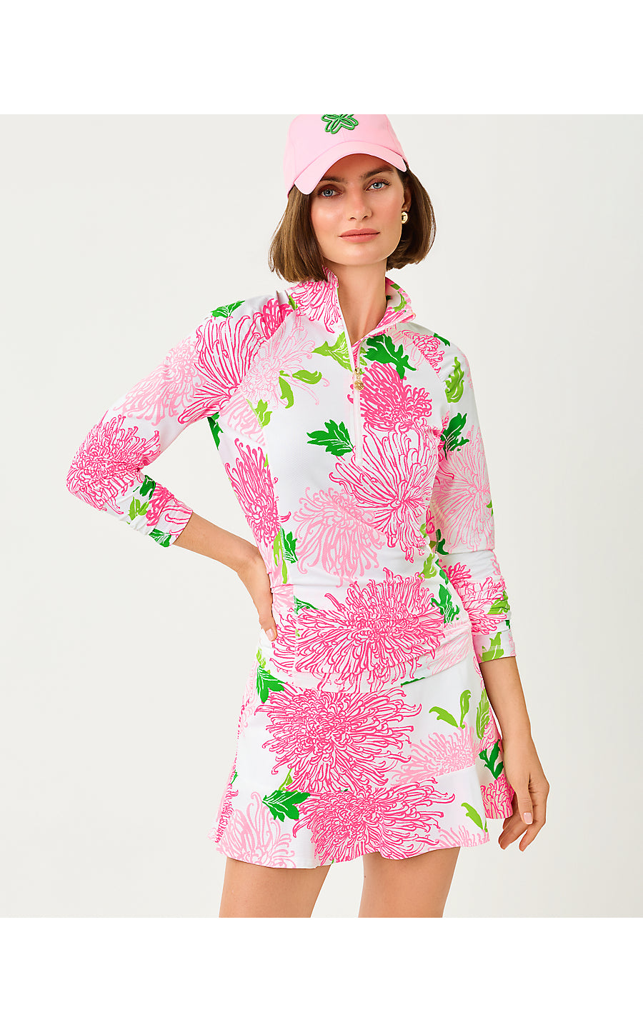 JUSTINE HALF ZIP UPF 50+ | RESORT WHITE LIL GO WITH THE FLOW