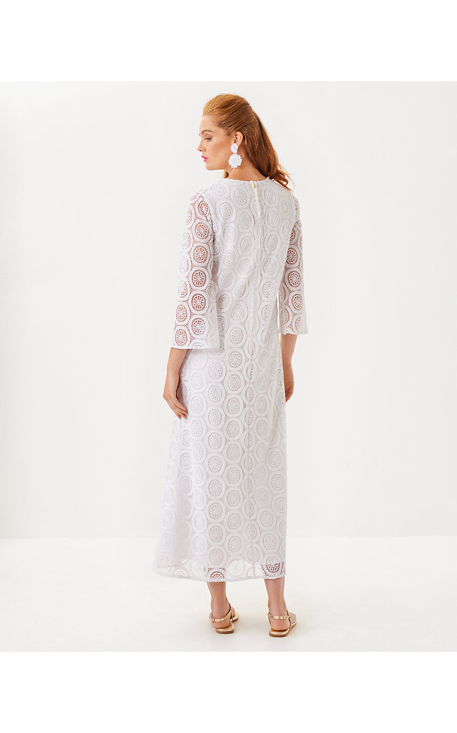 BURNETT LACE MAXI DRESS | RESORT WHITE BUTTERFLY MEDALLION LACE