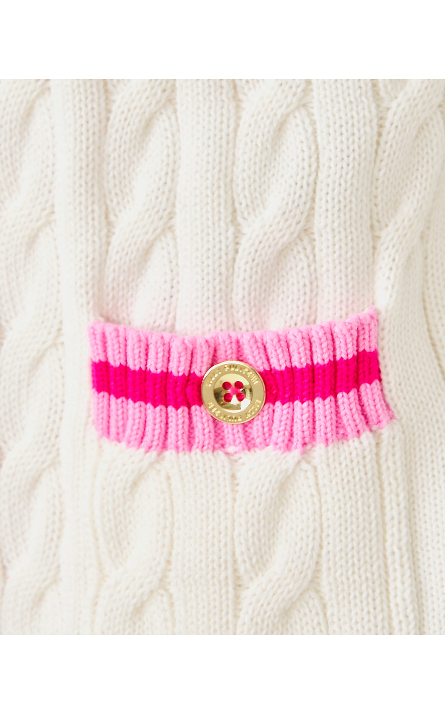 BROCKTON POLO CARDIGAN | COCONUT X PINK BLISS TIPPING