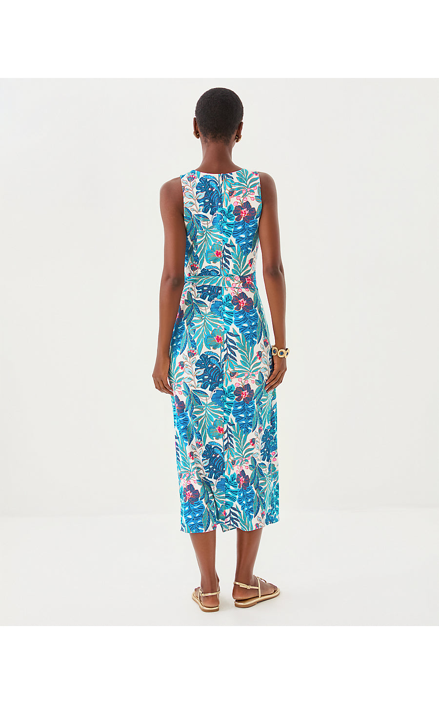 ESTELA MIDI DRESS | BREEZY AQUA BEST FRONDS FOREVER