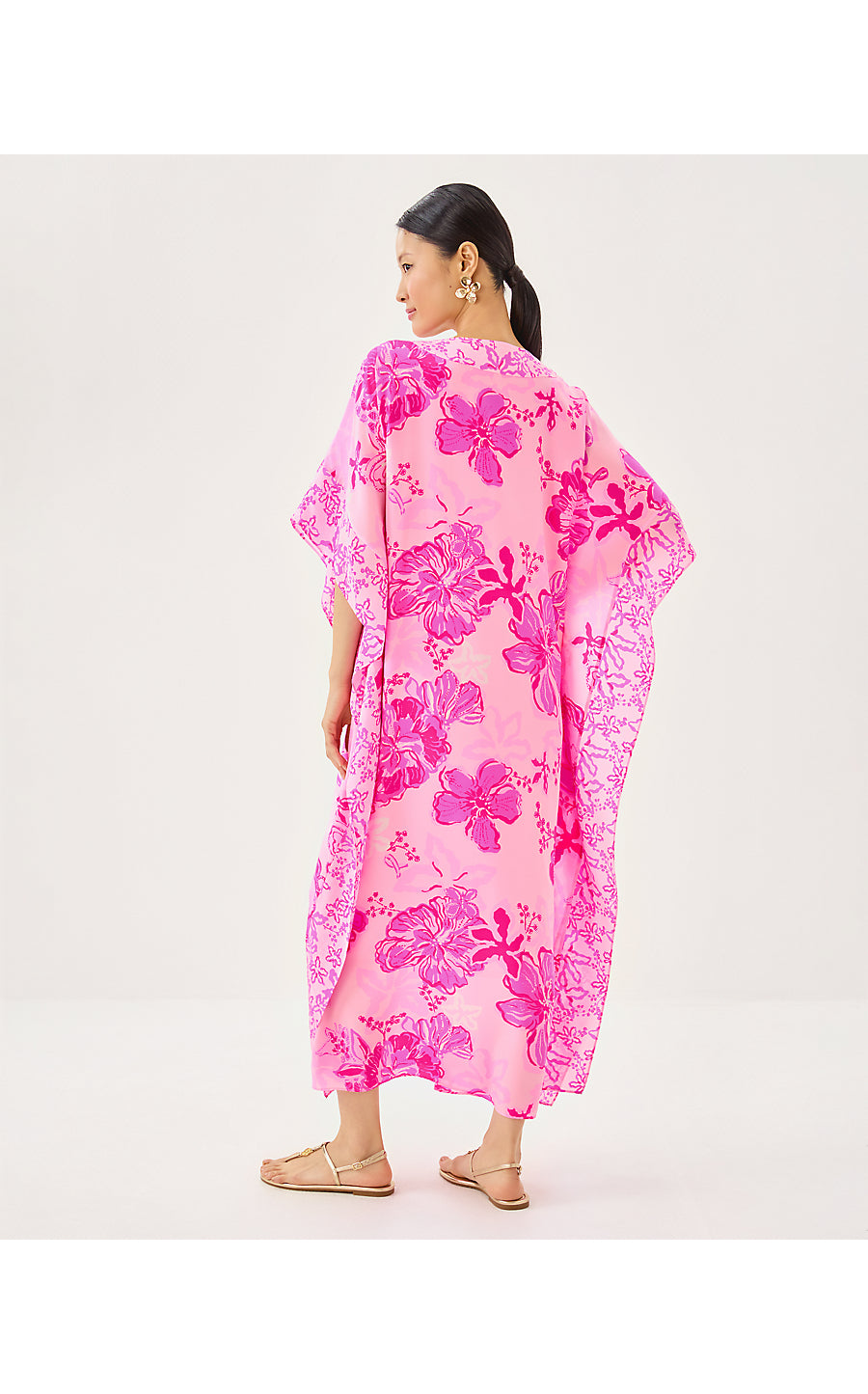 LEVY SILK MAXI CAFTAN | PARIGI PINK SUPPORTING SQUAD ENGINEERED WOVEN DRESS