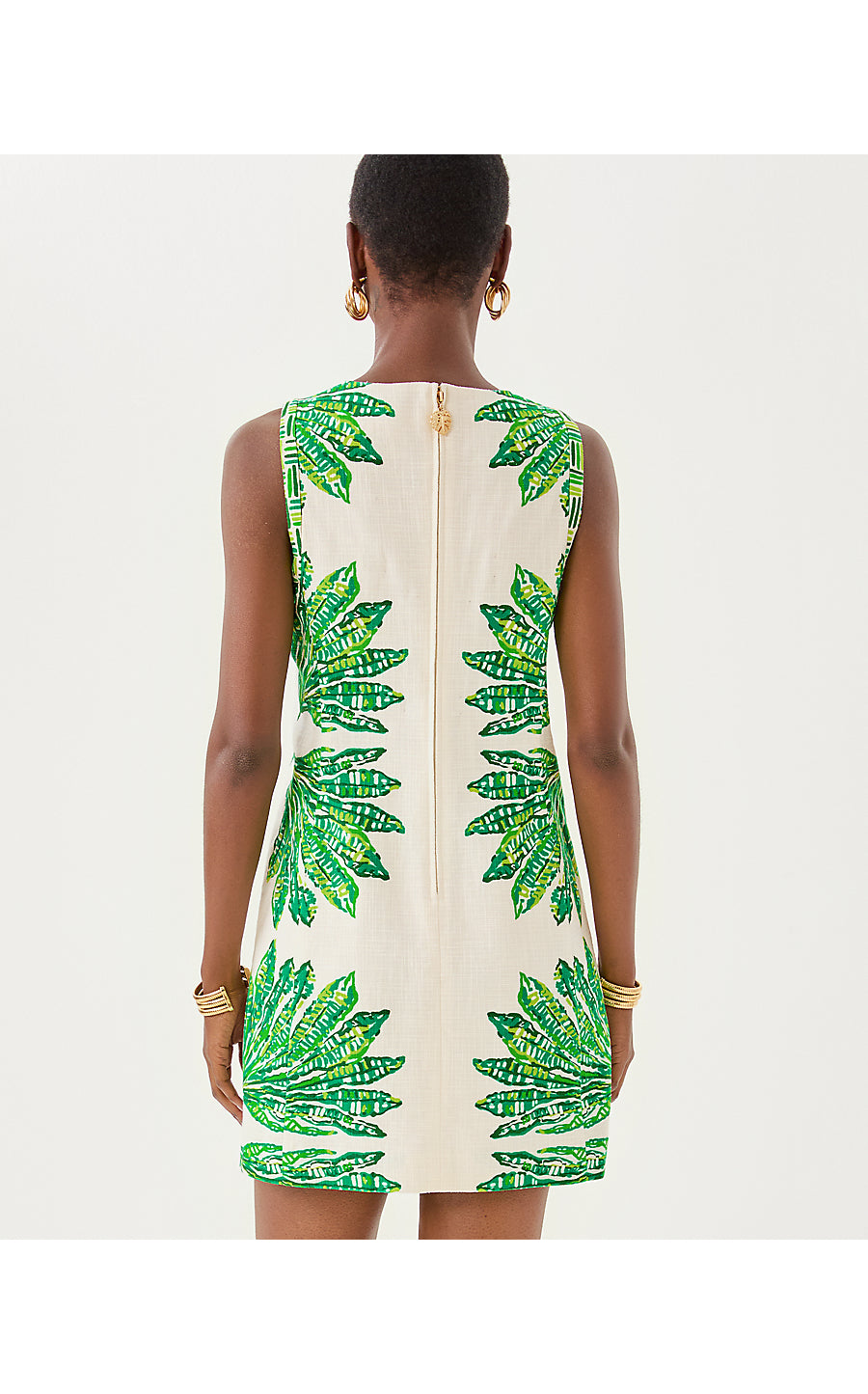 DEVYN STRETCH SHIFT | KITTS GREEN SHADY BABE ENGINEERED WOVEN DRESS