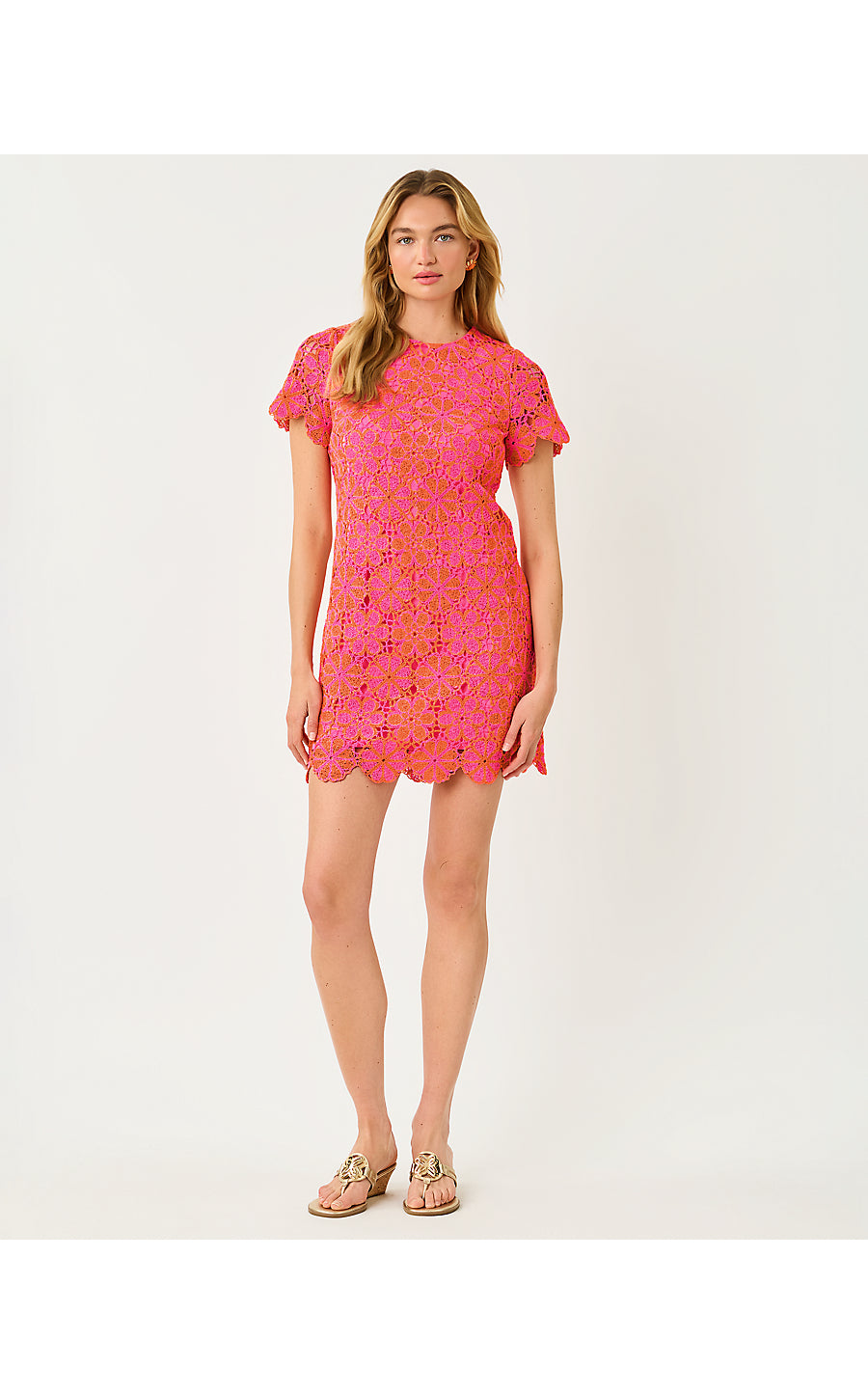 CORTNEY CROCHET SHIFT | CHERRY BLOSSOM PINK X