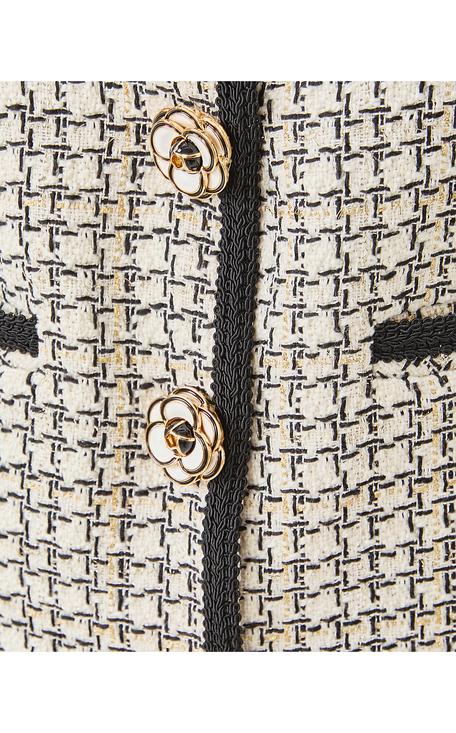 KALARA BOUCLE JACKET | COCONUT LUREX HOUNDSTOOTH BOUCLE