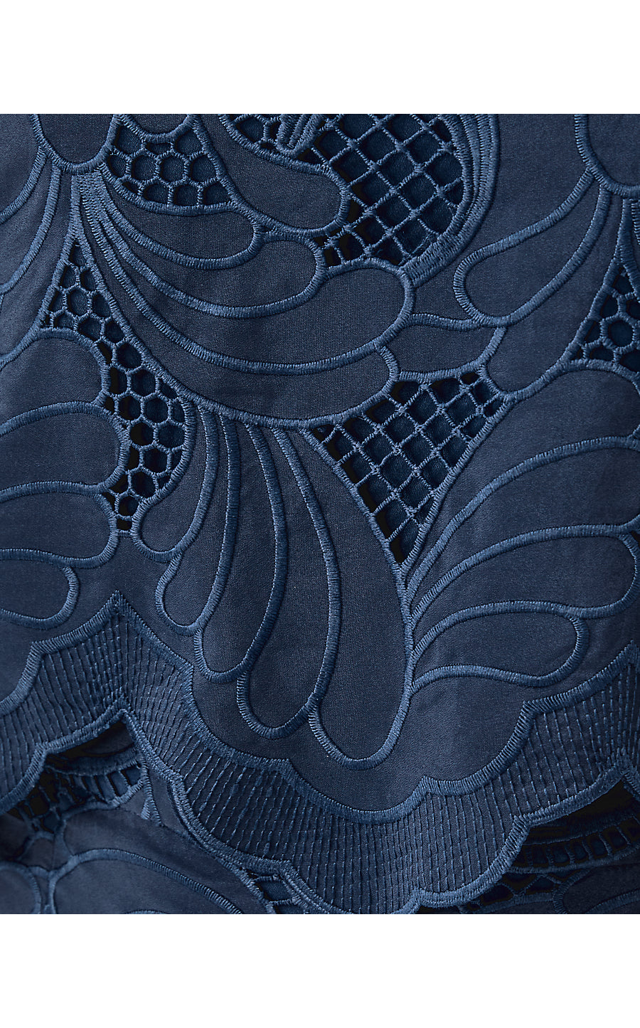 AMABEL LONG SLEEVE CROPPE | LOW TIDE NAVY SWAY WITH ME SCALLOPED LACE