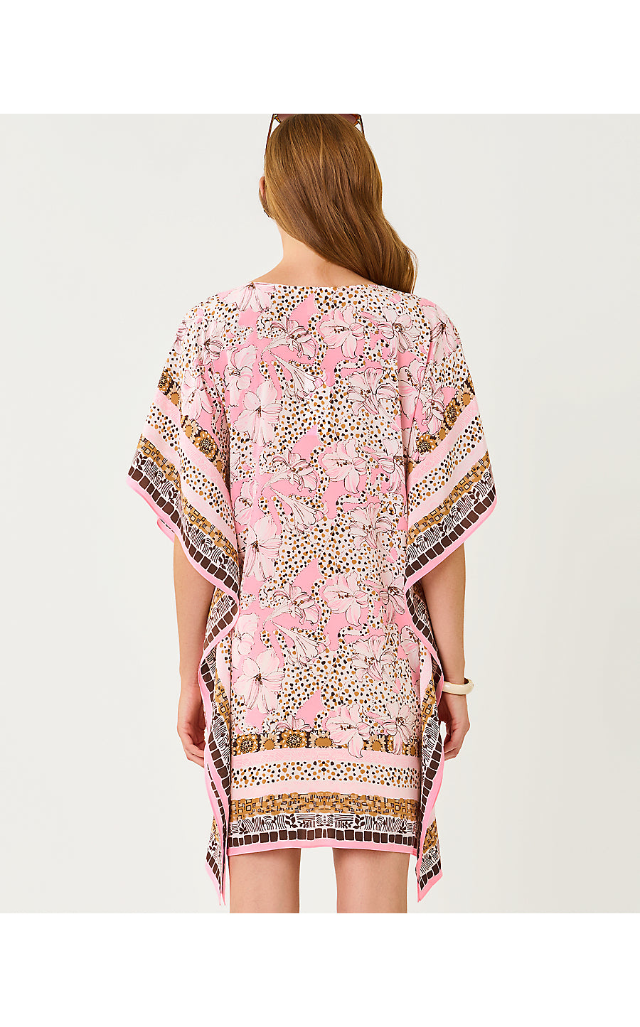 LINDAMARIE SILK CAFTAN | COCO BEACH WILDNESS ENGINEERED WOVEN CAFTAN