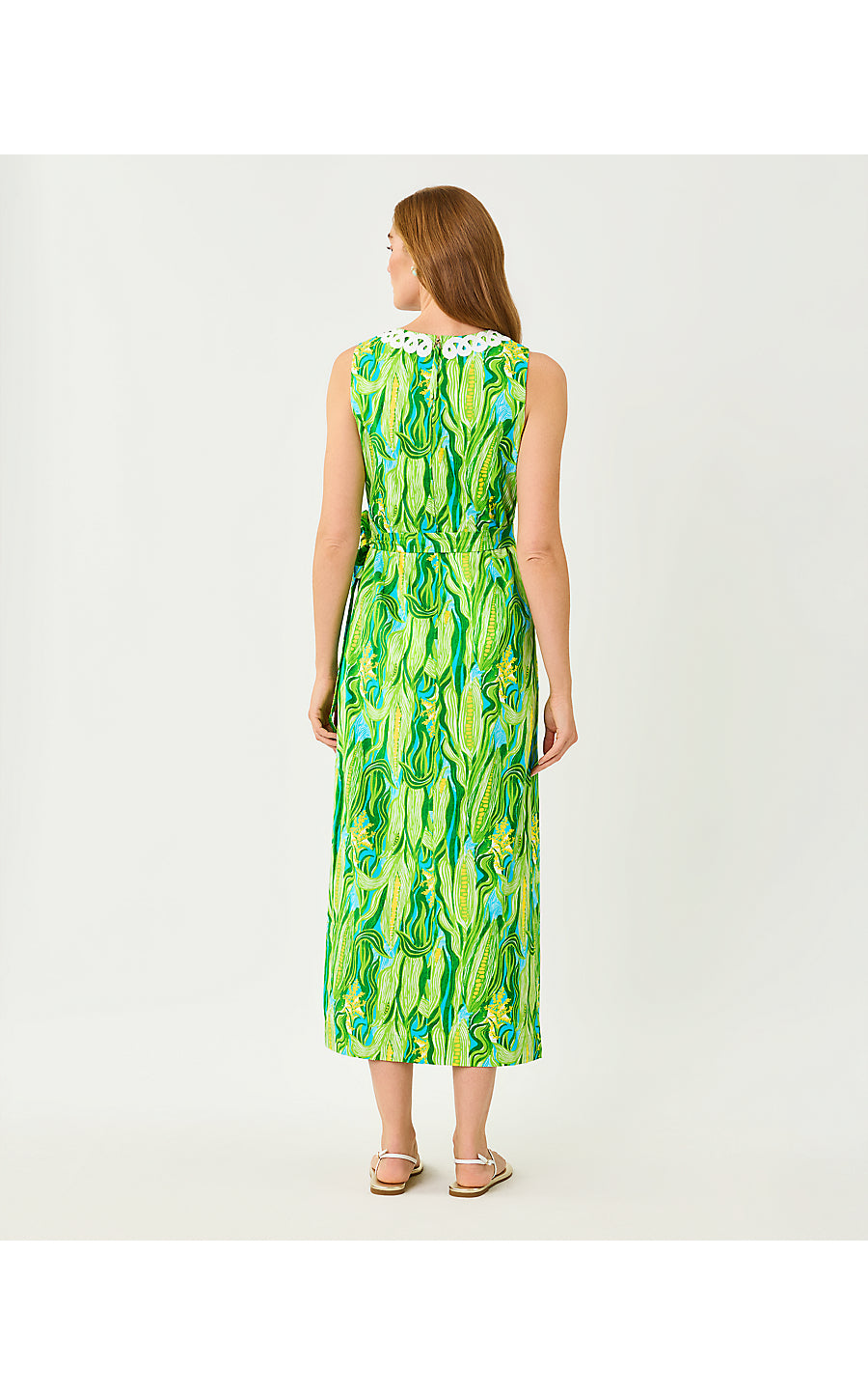 FRESIA STRETCH MAXI SHIFT | TURQUOISE TIDE SWEET CORN