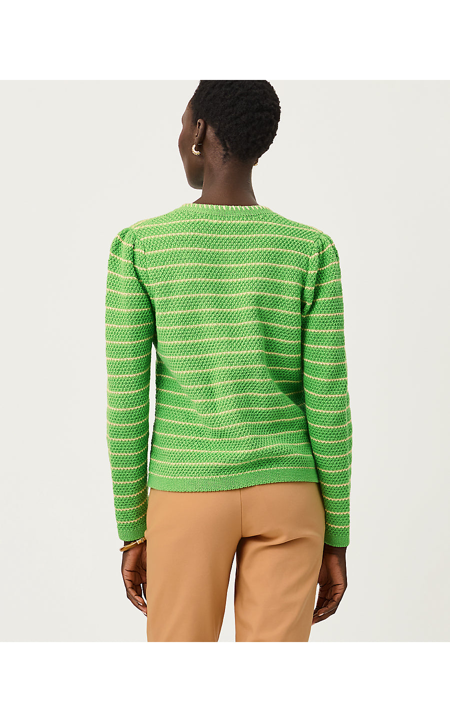 MAYSEN CARDIGAN | CHATEAU GREEN BEACHY STRIPE