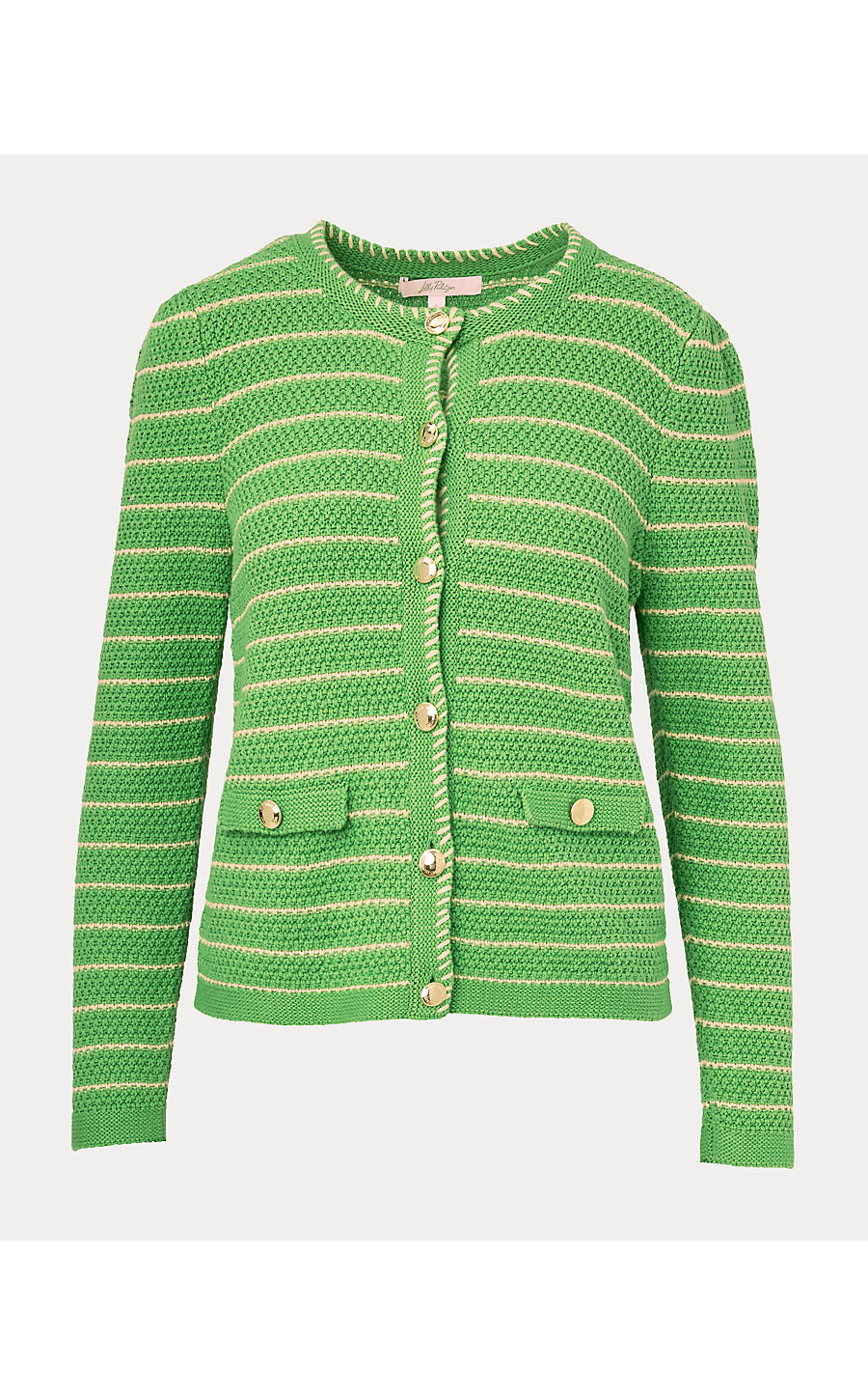 MAYSEN CARDIGAN | CHATEAU GREEN BEACHY STRIPE