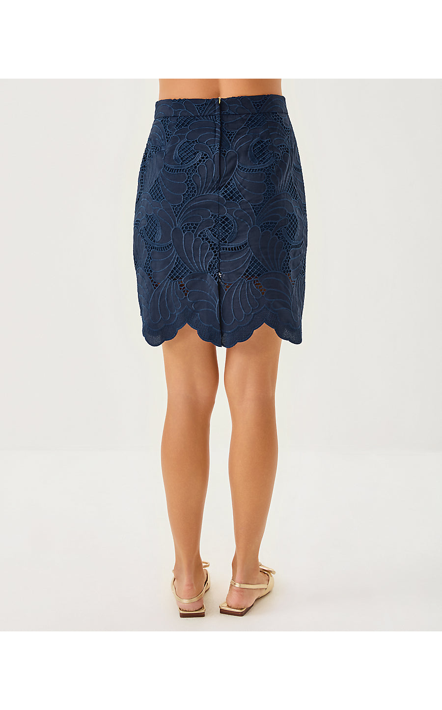 DEBRA LACE SKIRT | LOW TIDE NAVY SWAY WITH ME SCALLOPED LACE