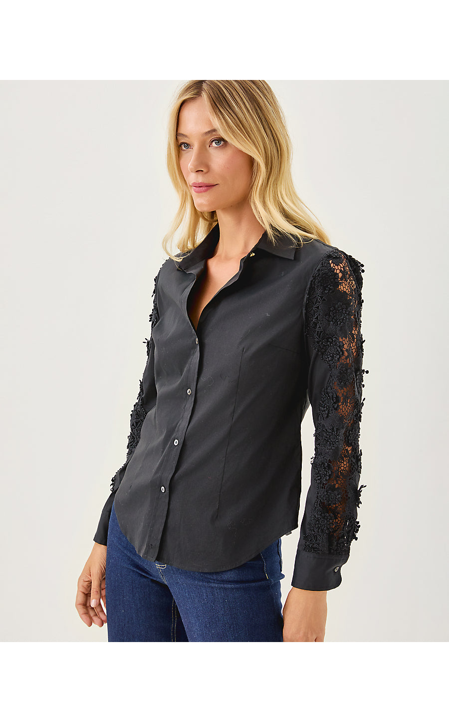 THE LACE LILLY SHIRT | NOIR