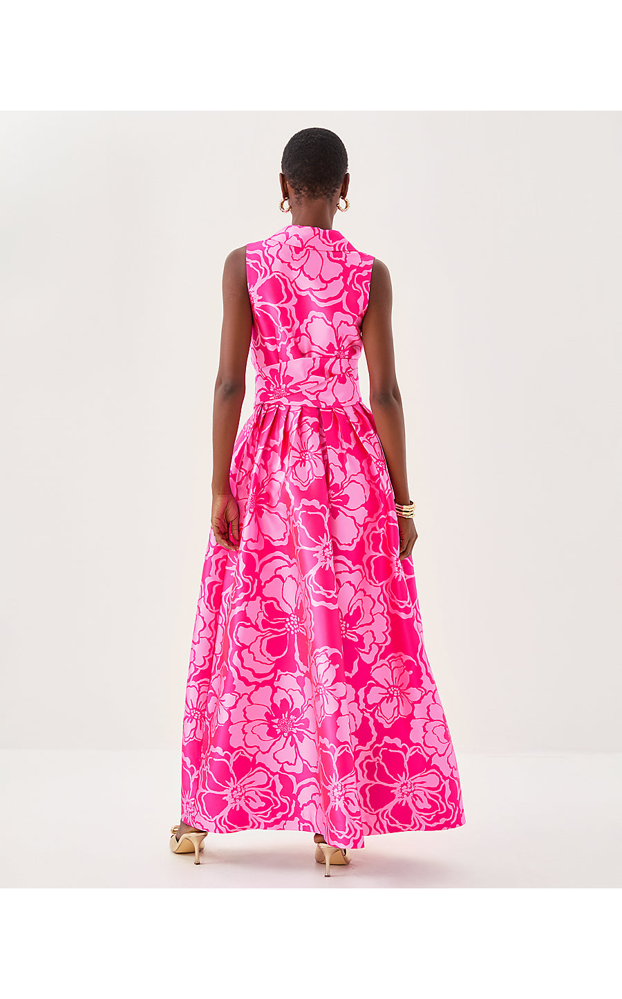 MARRIA MAXI DRESS | PARIGI PINK GO BIG SATIN JACQUARD