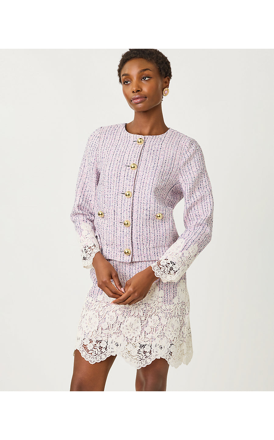LAVINA BOUCLE JACKET | PINK BLISS BLUSHING BOUCLE