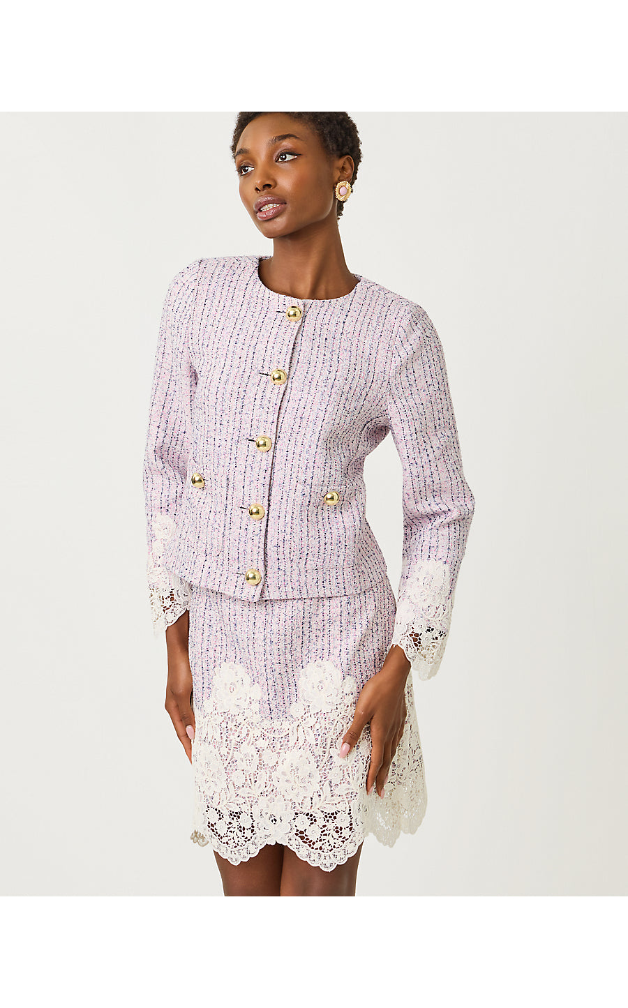 LAVINA BOUCLE JACKET | PINK BLISS BLUSHING BOUCLE