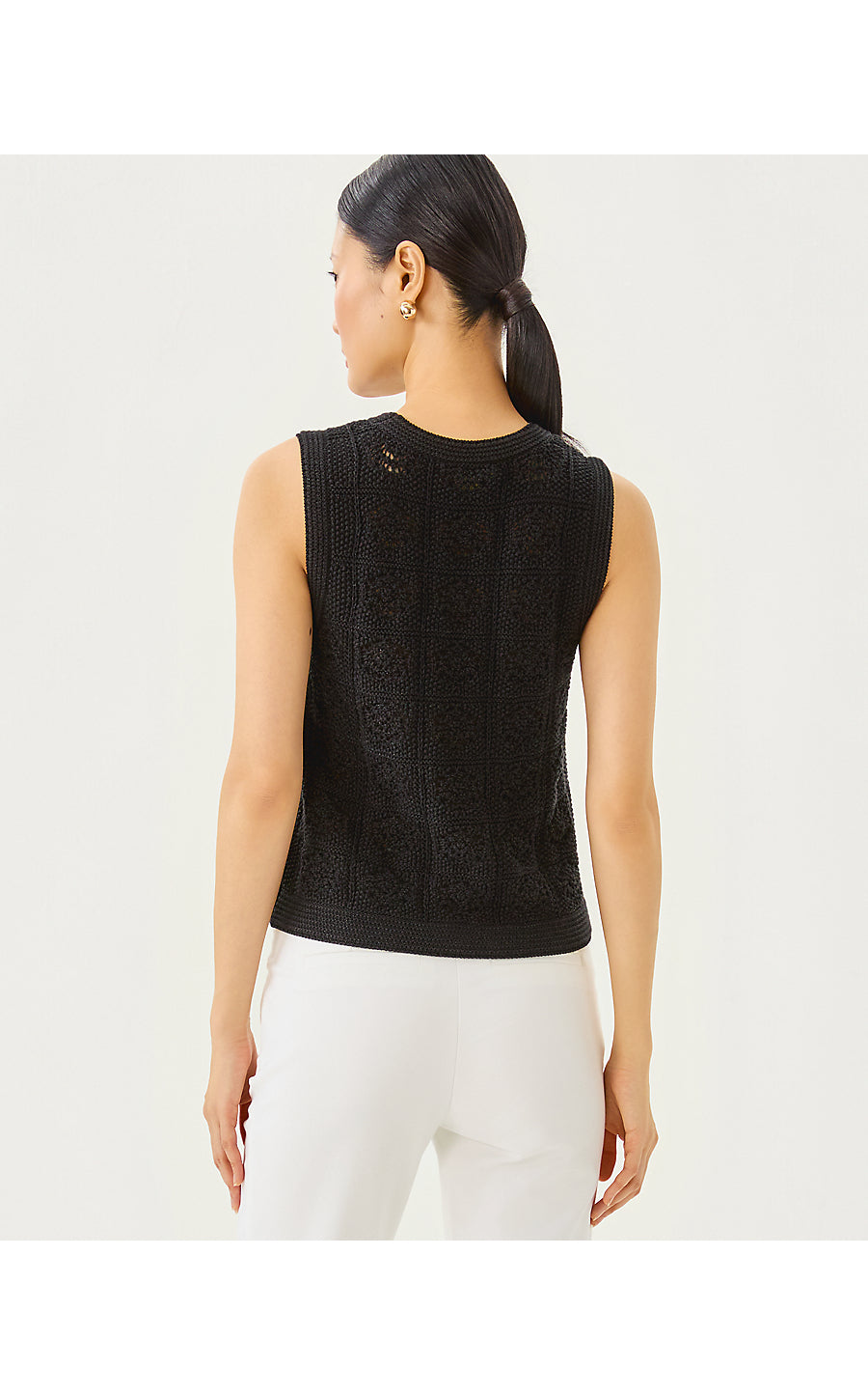 LENALIE SWEATER SHELL | BLACK METALLIC