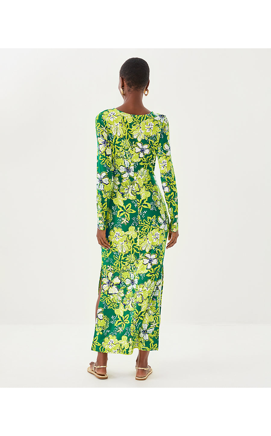 ALESSANI MAXI DRESS | FIDDLE LEAF GREEN ONCE AND FLORAL