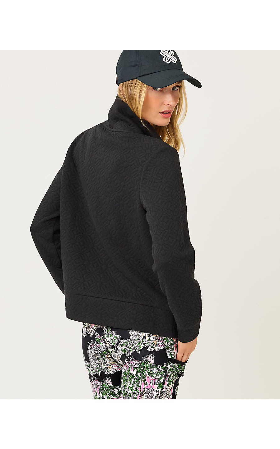 ELENI ZIP-UP | NOIR BUTTERFLY QUILTED KNIT