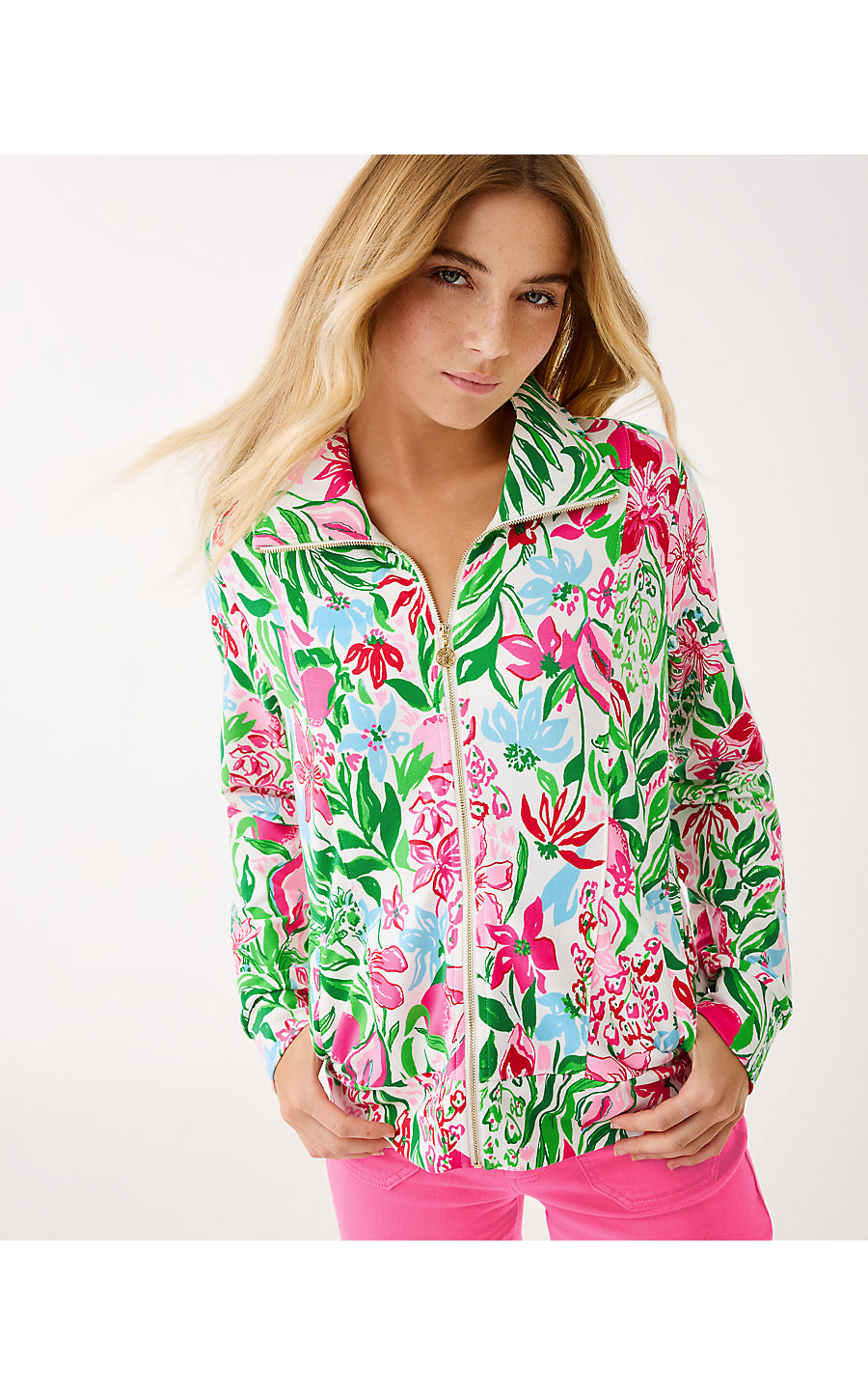 ELENI ZIP-UP UPF 50+ | MULTI GLOWING GARDENS
