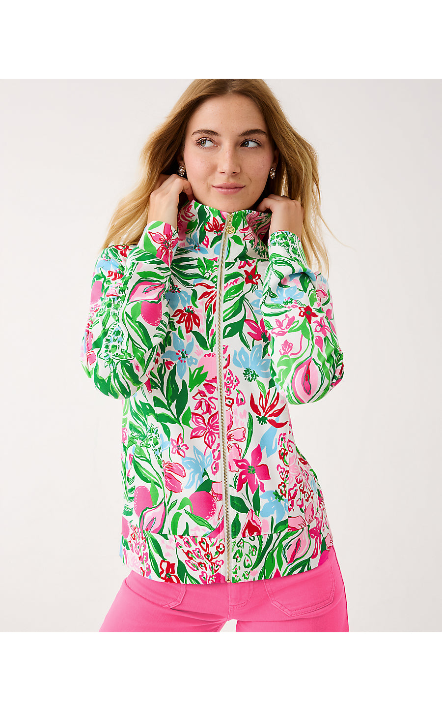 ELENI ZIP-UP UPF 50+ | MULTI GLOWING GARDENS