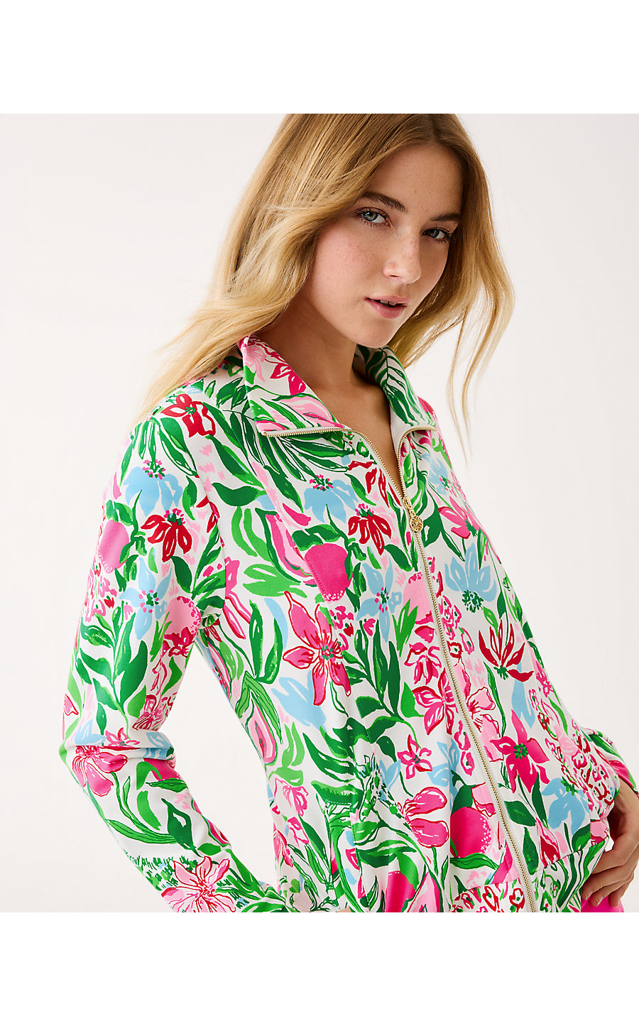ELENI ZIP-UP UPF 50+ | MULTI GLOWING GARDENS