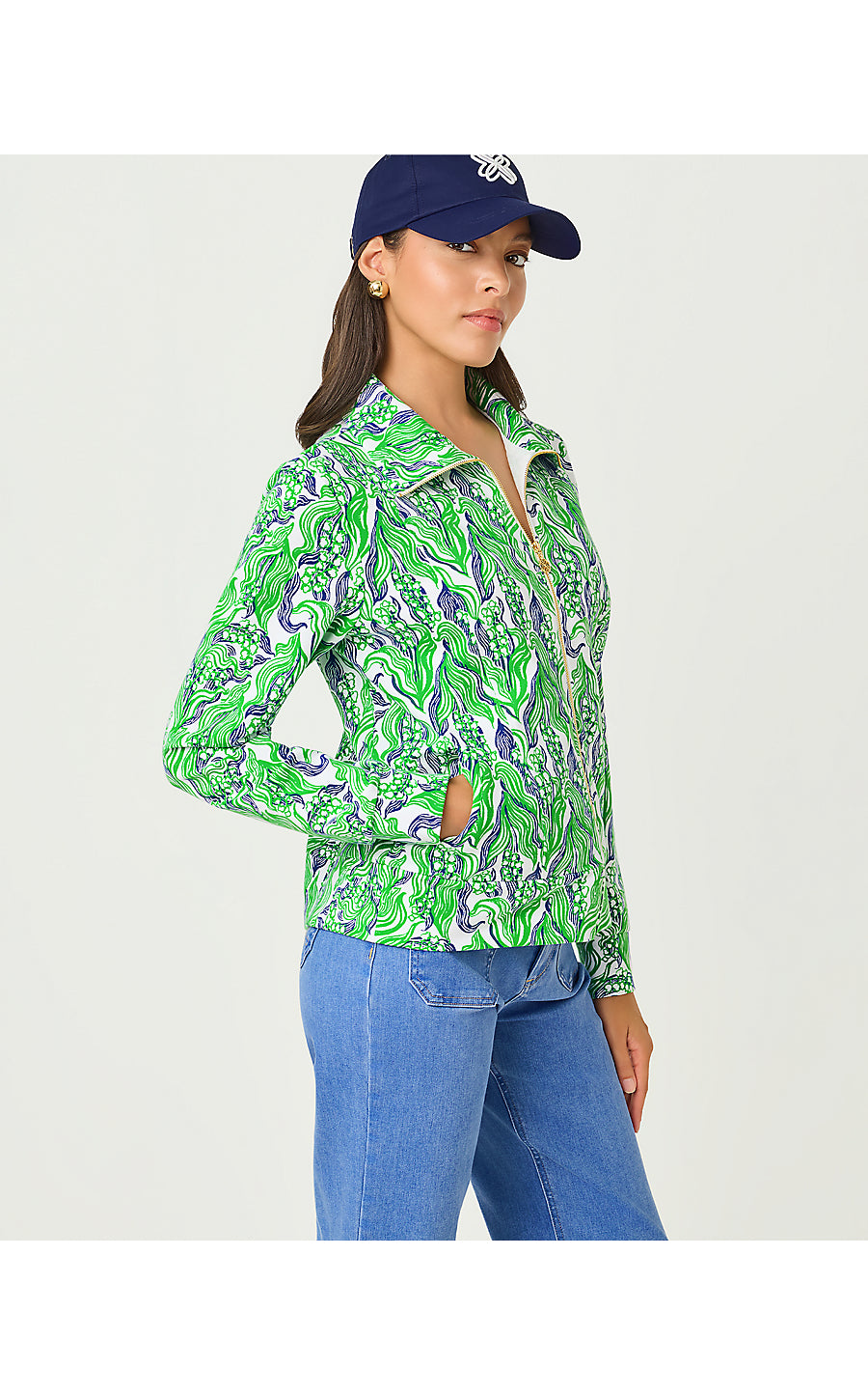 ELENI ZIP-UP UPF 50+ | PUTTING GREEN LILLY OF THE VALLEY
