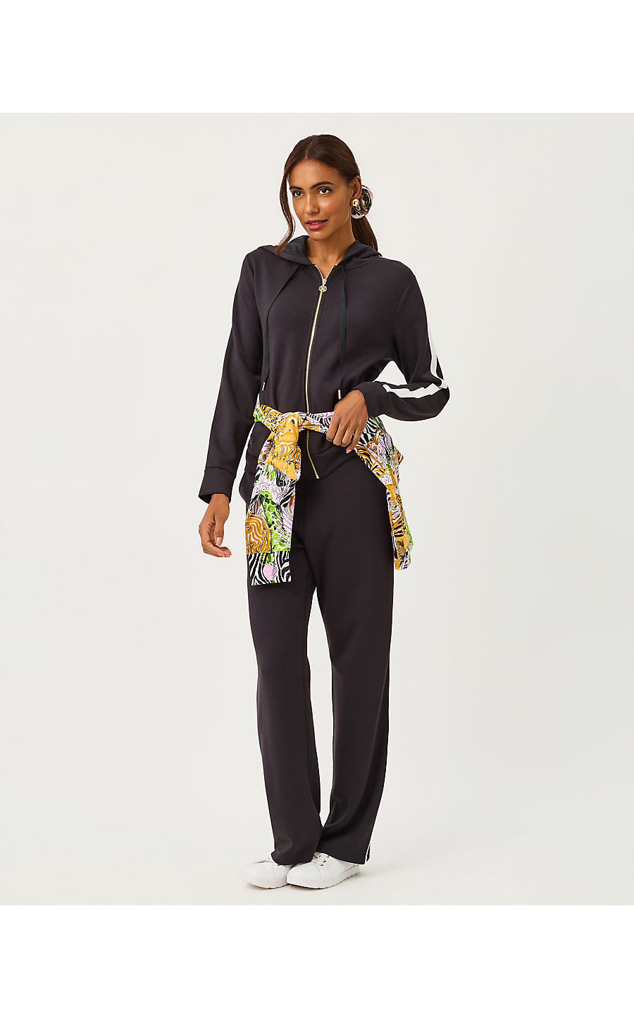FENELLA ZIP-UP HOODIE UPF | NOIR