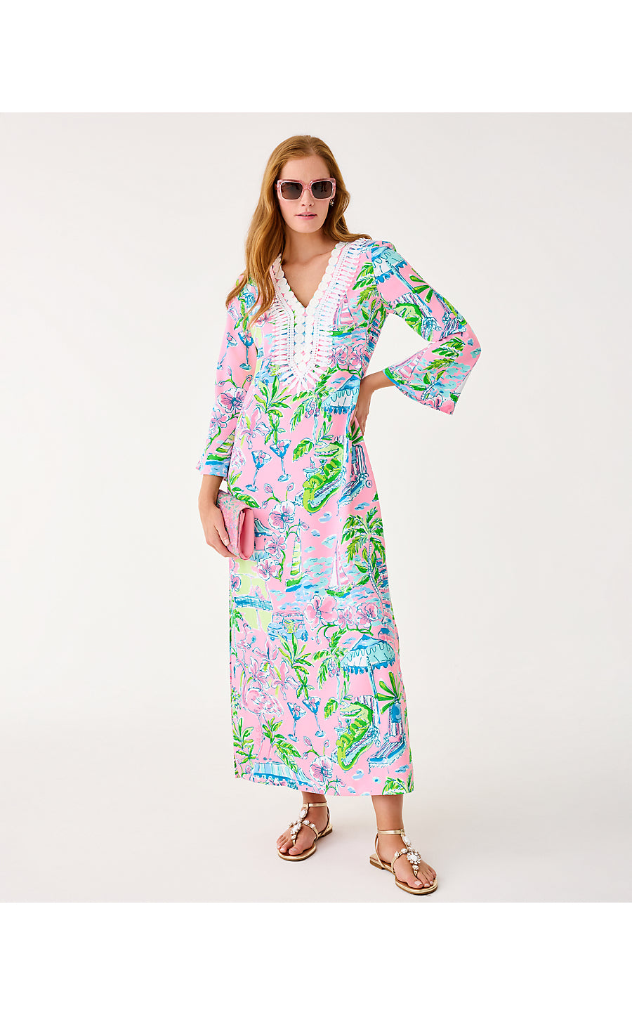 OCLEPPO MAXI CAFTAN | CONCH SHELL PINK OVERSIZED SUNNY DEE