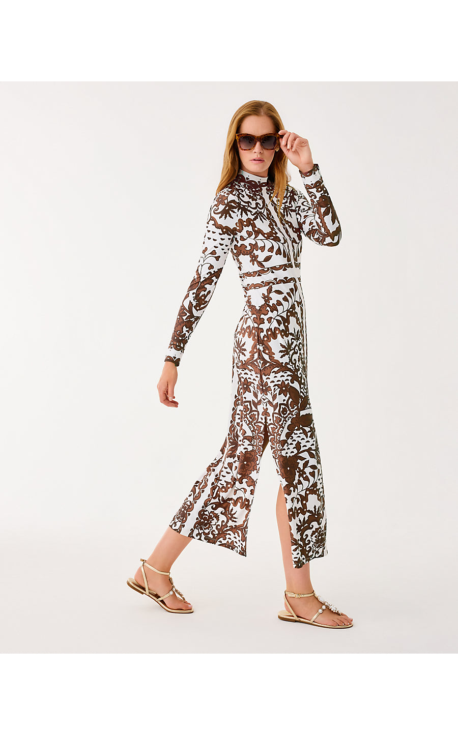 QUINN UPF 50+ MAXI | BEACHCOMBER BROWN SPICY SOCIALITE ENGINEERED CHILLYLILLY