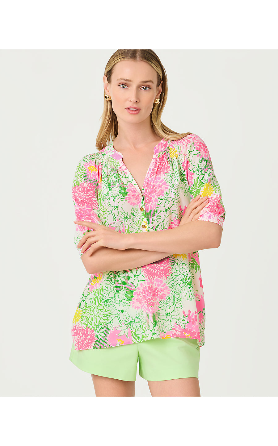 ELSA SHORT SLEEVE TOP | RESORT WHITE MUM PATCH